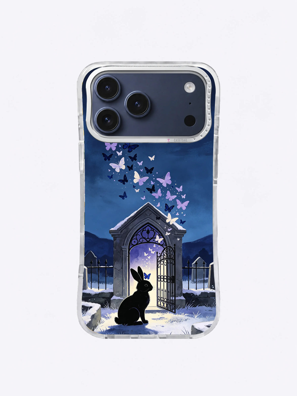 Silver Moon Butterfly Arch iPhone case