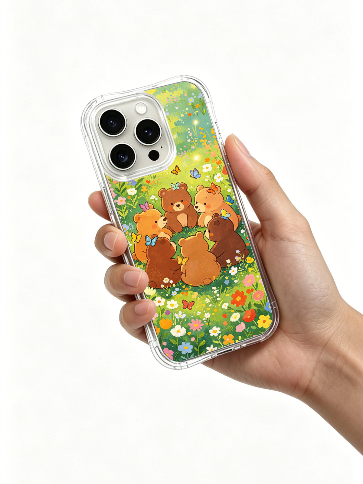 Cute butterfly bear iPhone 14 Pro Max case lifestyle image