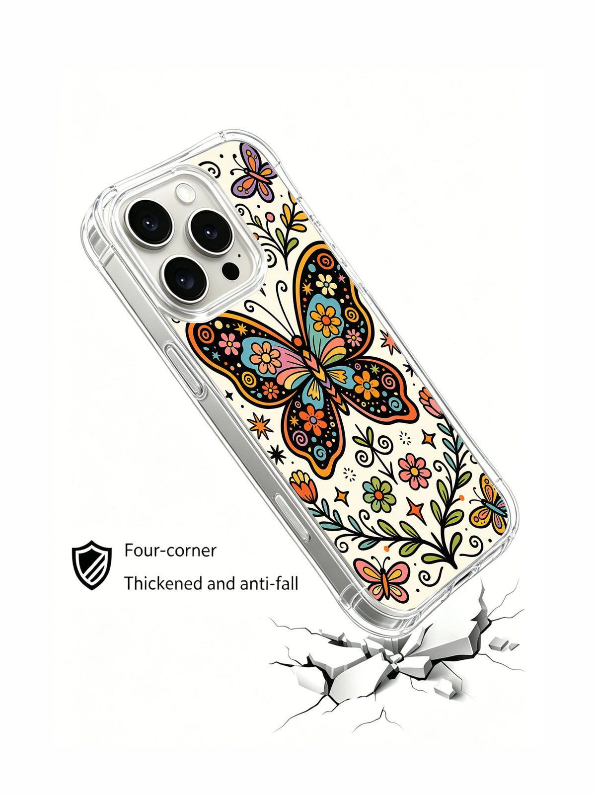 Butterfly Melody protective iPhone 14 Pro case drop protection