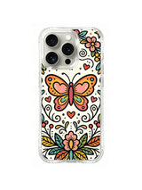 Peach Heart Butterfly iPhone 14 Pro case pattern