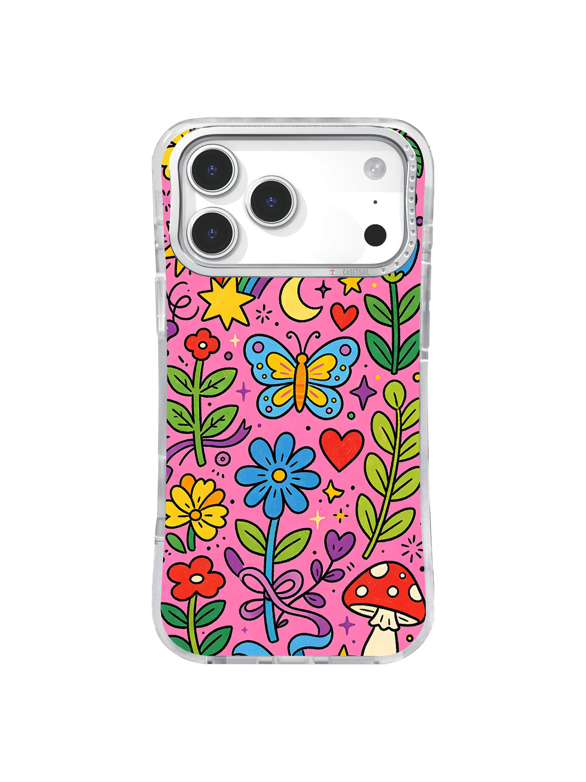 Butterfly Moon Emotion Garden pattern for iPhone 17 Pro Max case