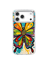 Rainbow Butterfly Heartbeat: Simetrik gökkuşağı kelebeğinin çizgili gövdesi ve spiral merkezi vardır.