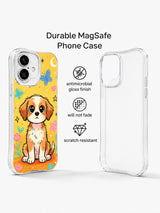 Butterfly Puppy cute animal art iPhone 16 Plus case detail