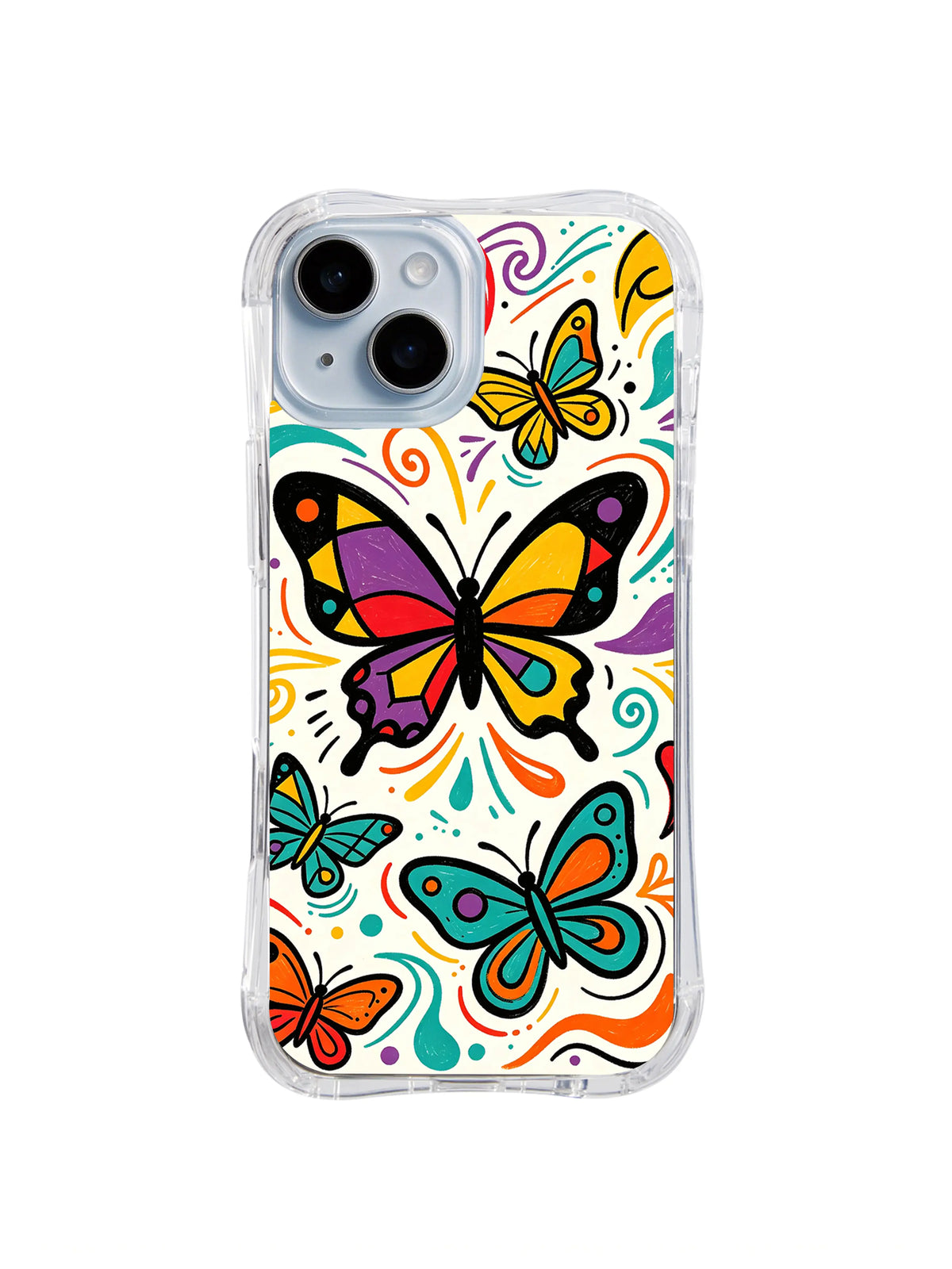 Freedom Butterfly Dance pattern iPhone 15 Plus case
