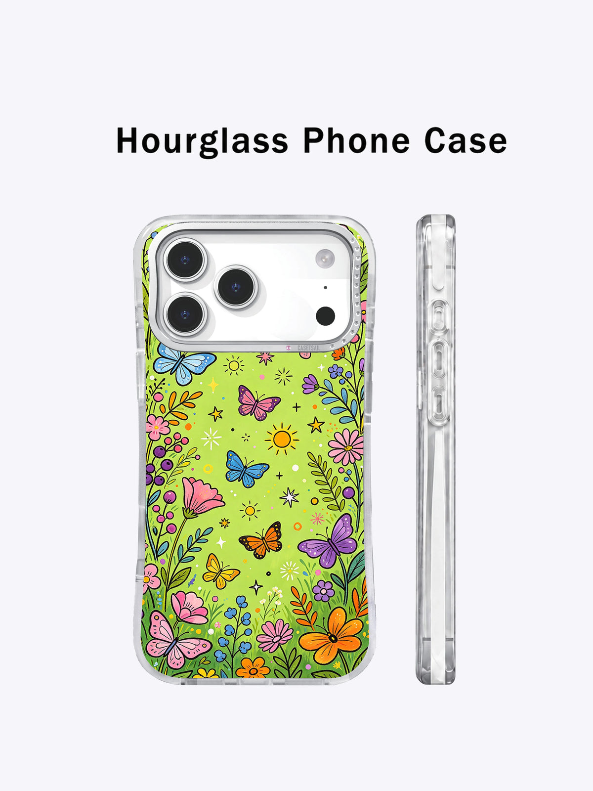 Butterfly Secret Meadow iPhone 17 Pro Max case side view