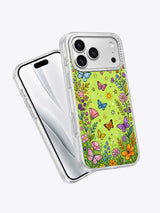 Butterfly Secret Meadow iPhone 17 Pro Max case angled view