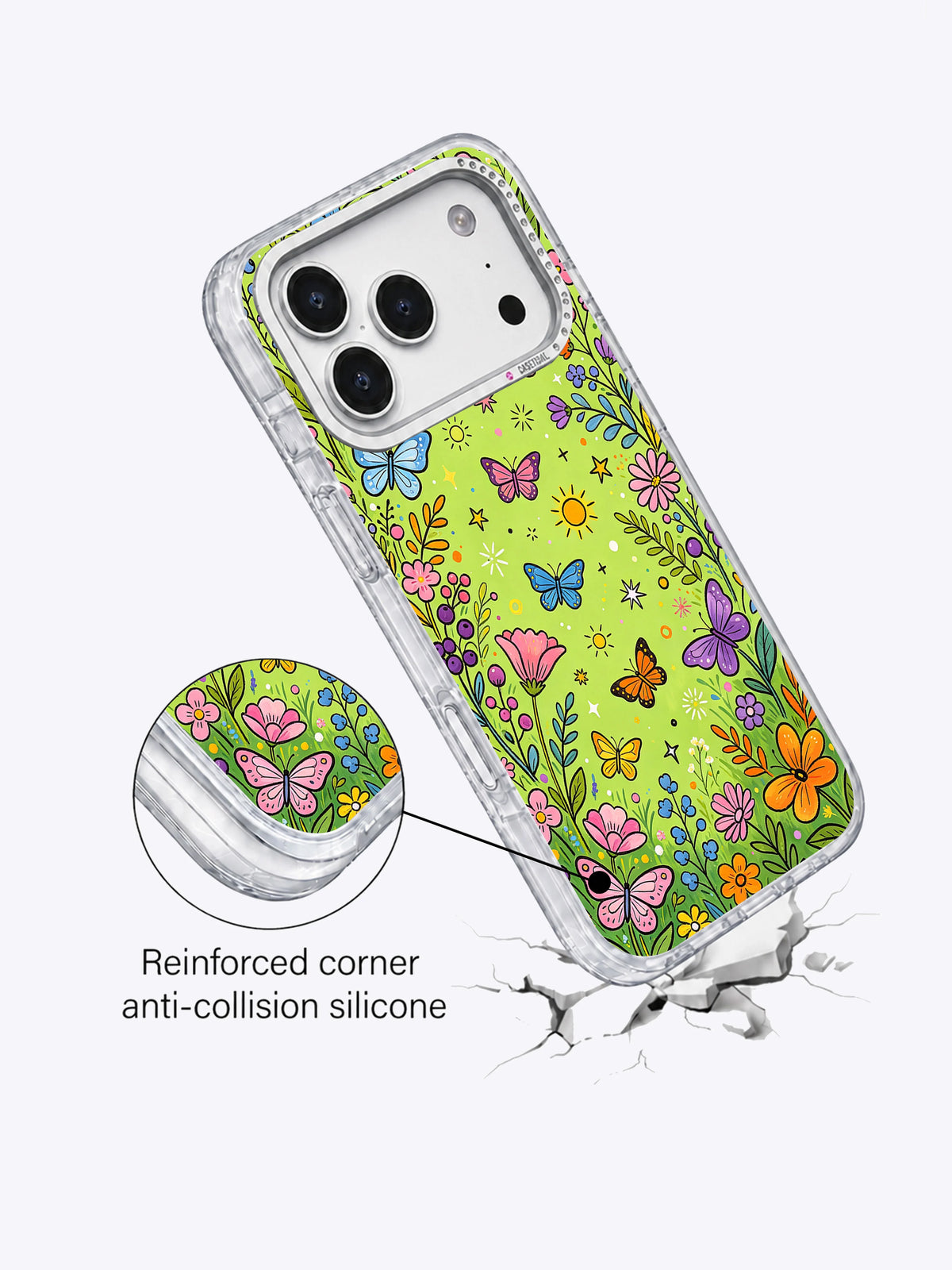 Butterfly Secret Meadow rhinestone camera frame detail