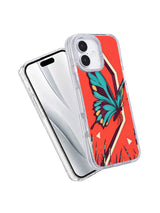 Angled front and back view of Butterfly at the Side Entrance iPhone 17 case
