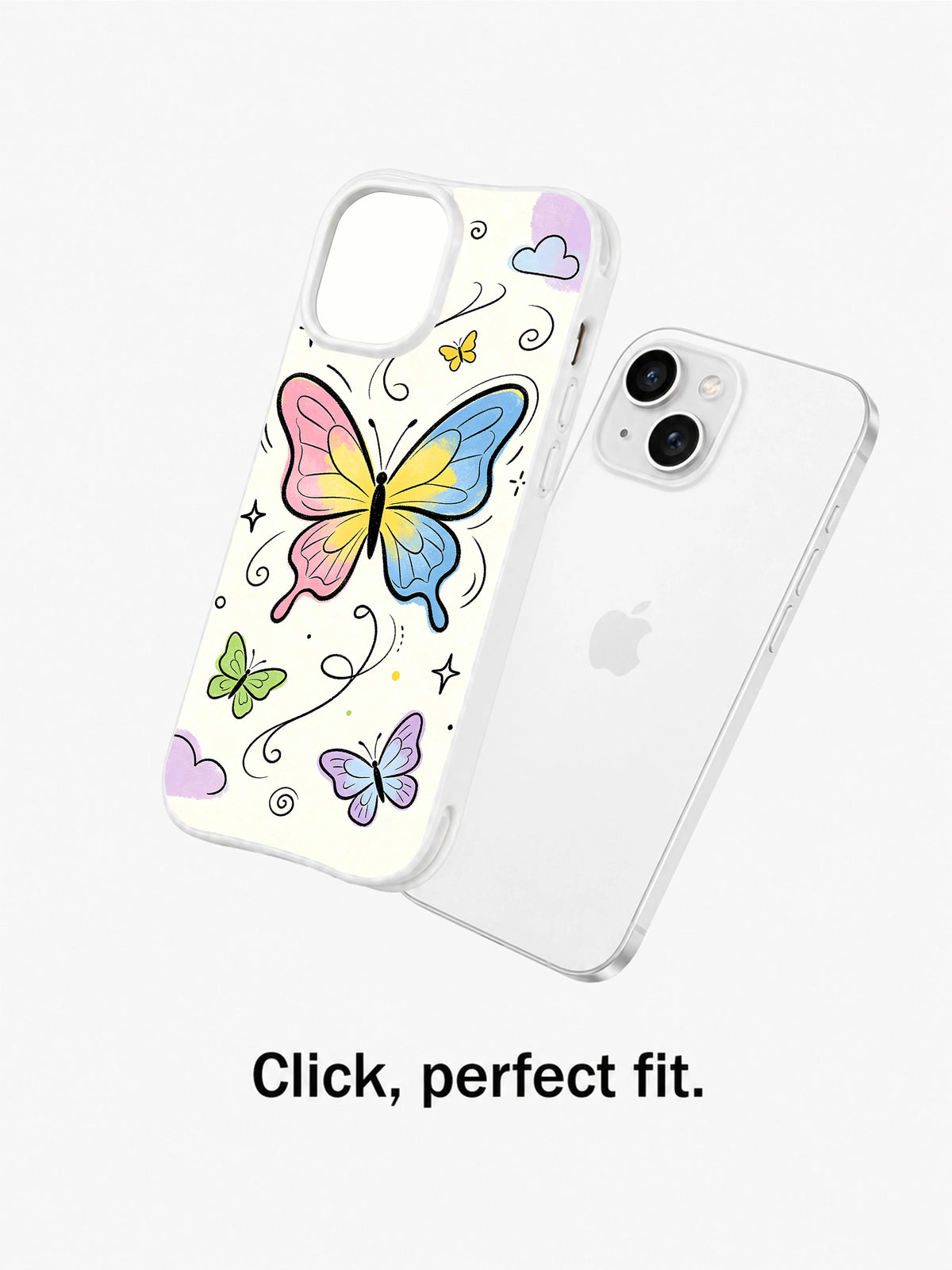 Butterfly Signal iPhone 14 case front and back