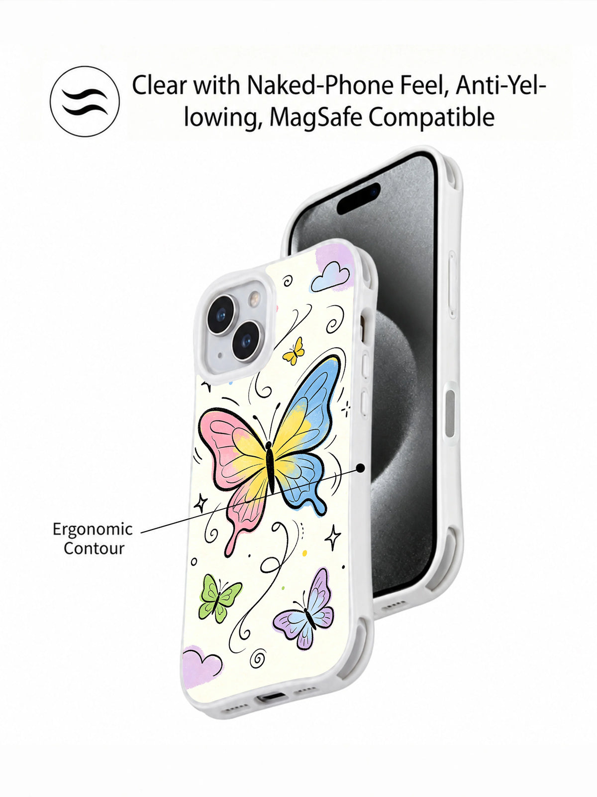 Butterfly Signal iPhone 14 case magnetic charging