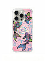 Butterfly Tide Fish iPhone 14 Pro case colorful coastal artwork front view