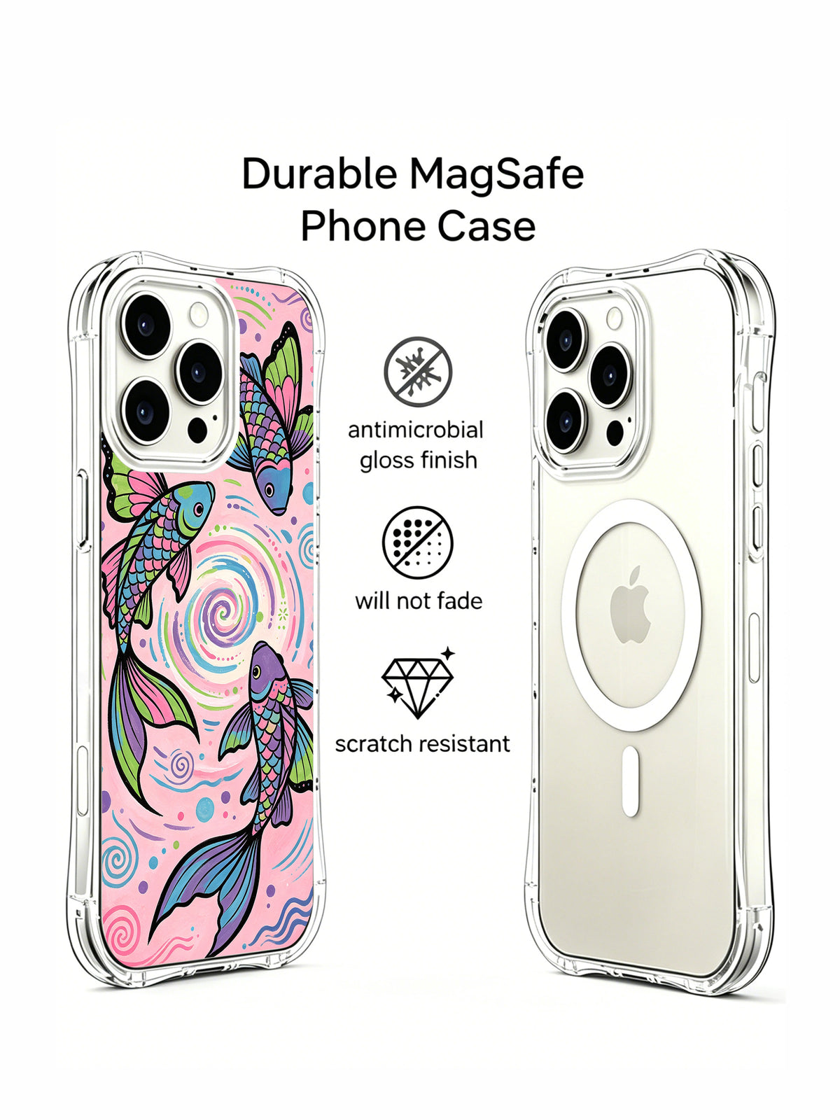 Butterfly Tide Fish iPhone 14 Pro case side angle