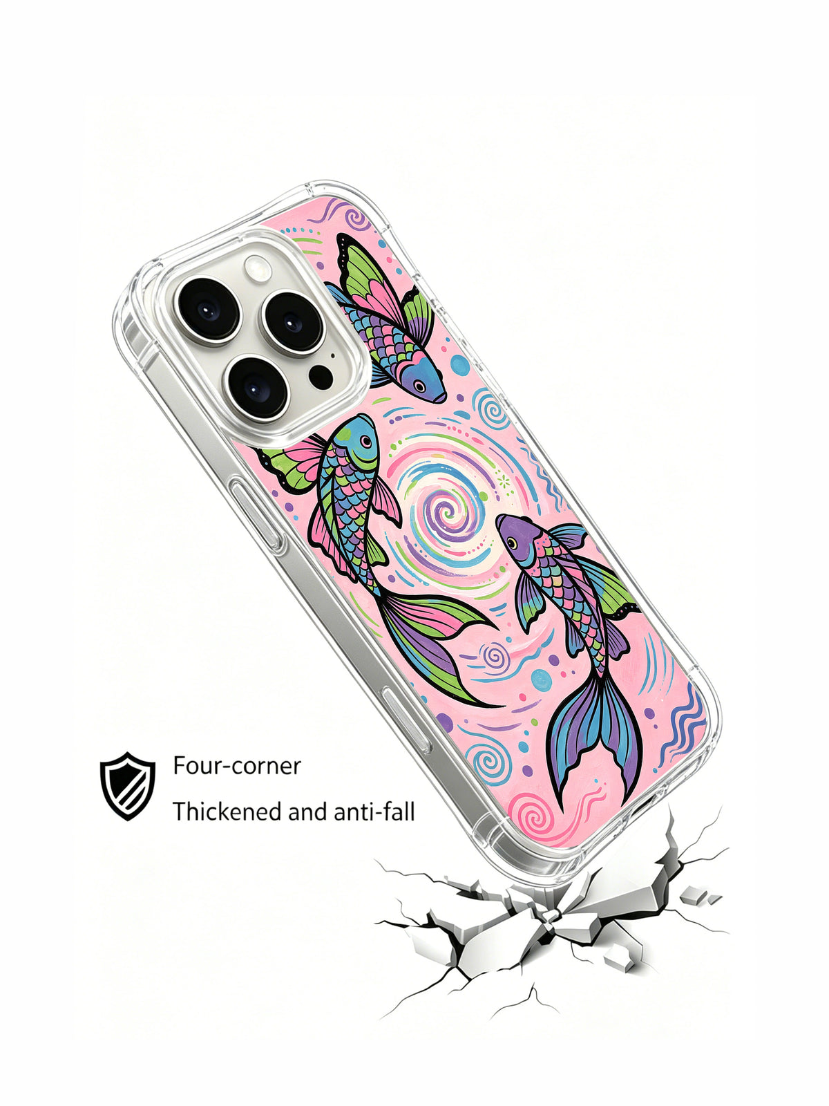 Butterfly Tide Fish iPhone 14 Pro case lifestyle detail
