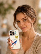 Butterfly Whispers iPhone 16 Pro case lifestyle view
