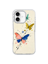 Coral Blue Butterfly Flight iPhone 16 Pro case pattern
