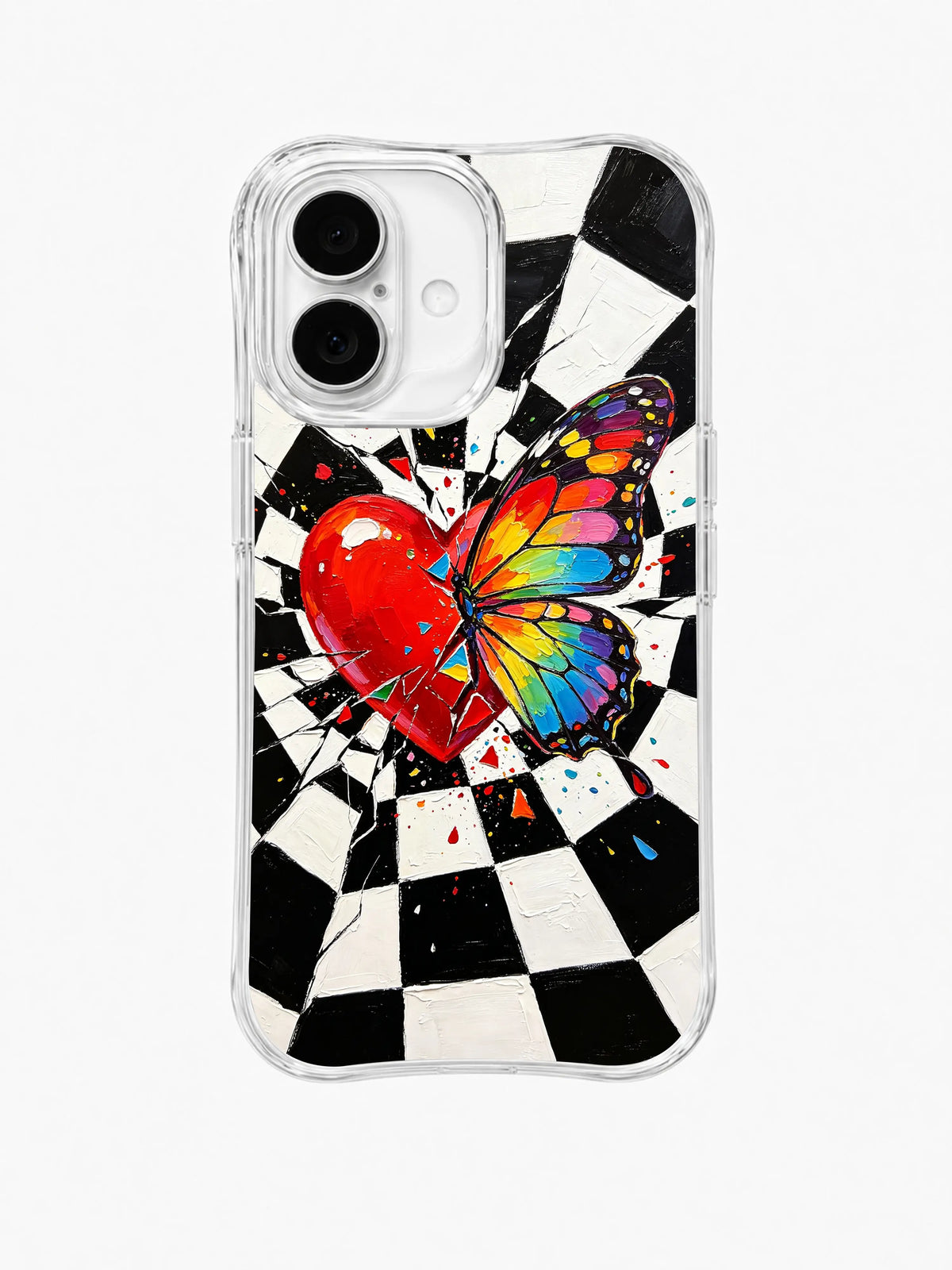 Butterfly Freedom Signal pattern iPhone 16 Plus case