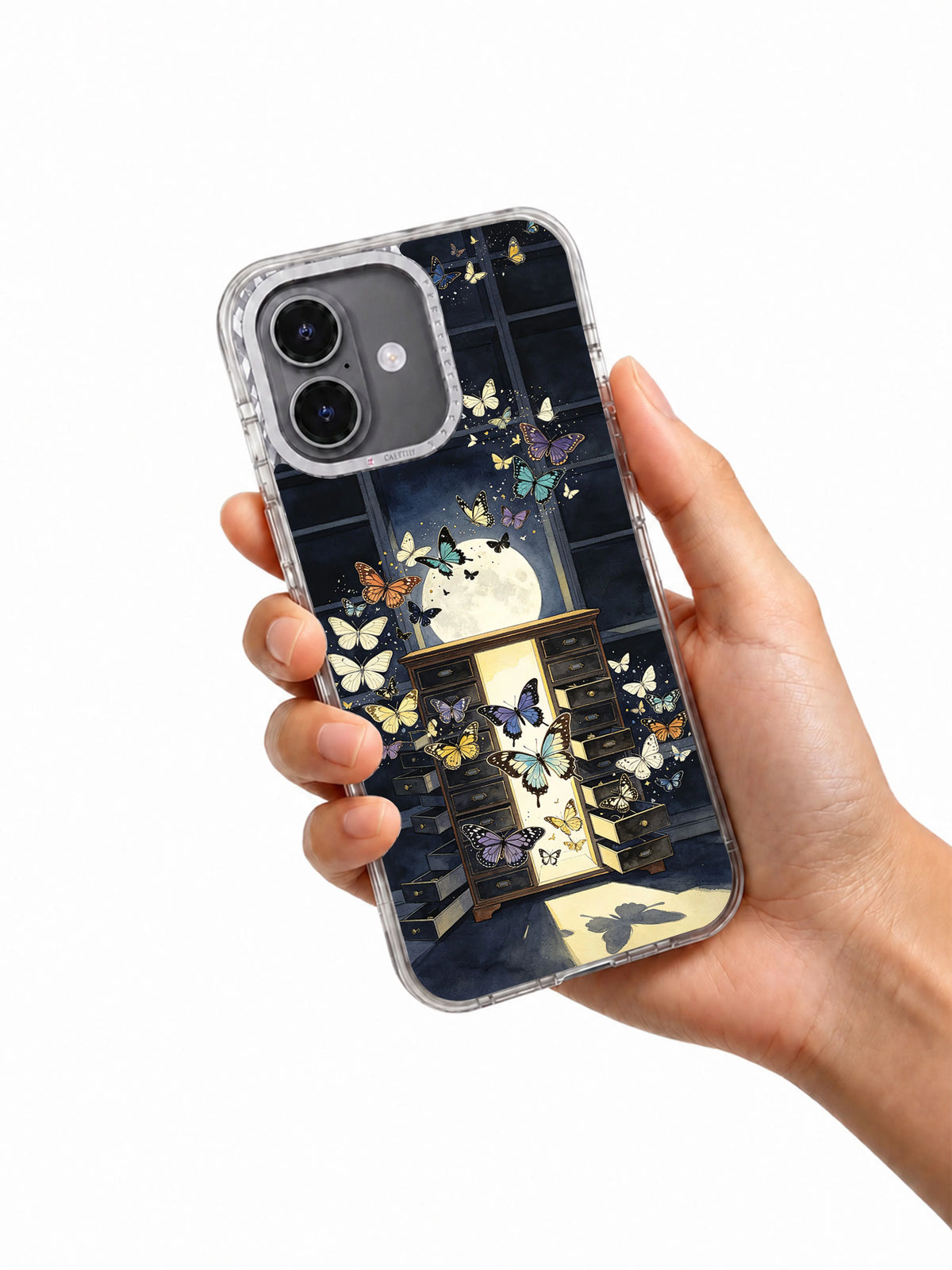 Cabinet of Released Dreams iPhone 17 Case handheld view
