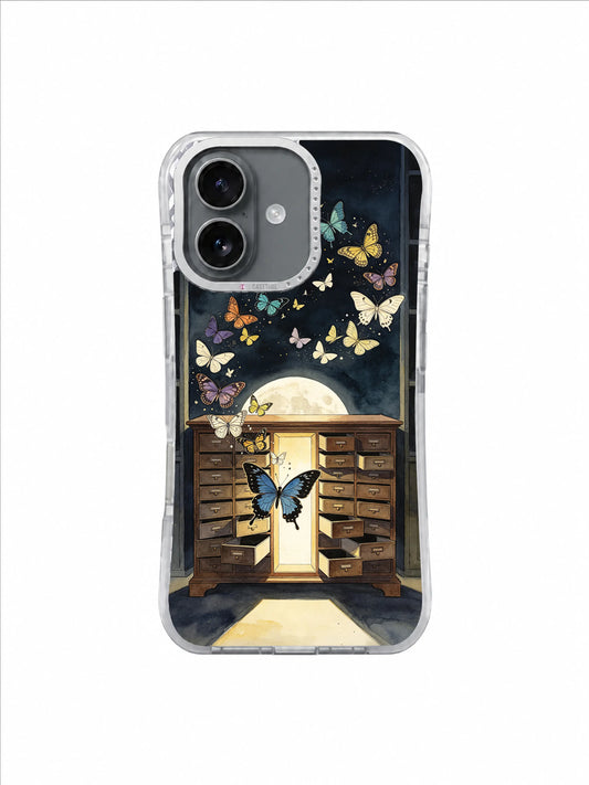 Cabinet of Released Dreams iPhone 17 Case – Moonlit Specimen Door artwork