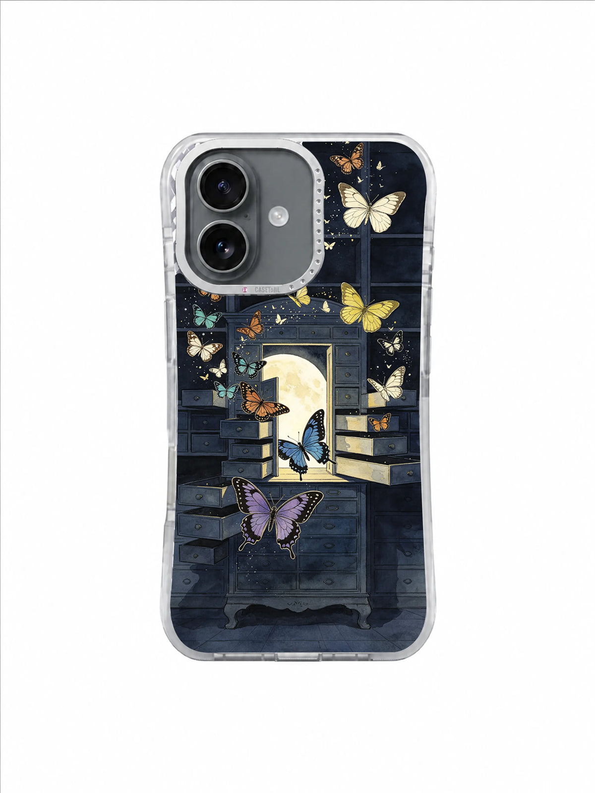 Cabinet of Released Dreams iPhone 17 Case – Star Window Moth Passage artwork