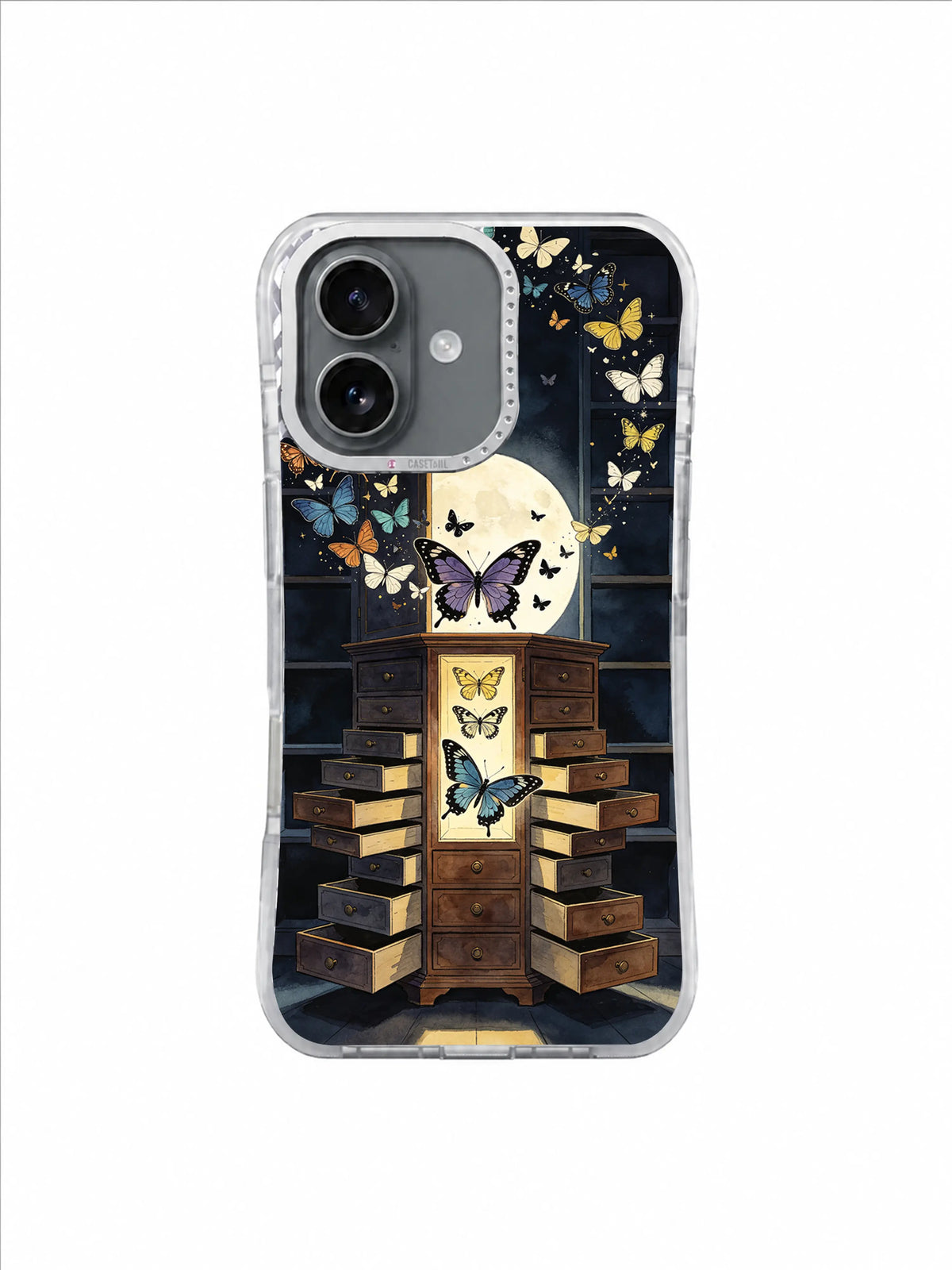 Cabinet of Released Dreams iPhone 17 Case – Full Moon Butterfly Archive artwork
