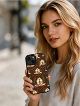 Person holding the Cabins Under Fir iPhone 15 case