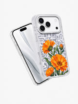 Calendula Constellation transparent iPhone case angled view