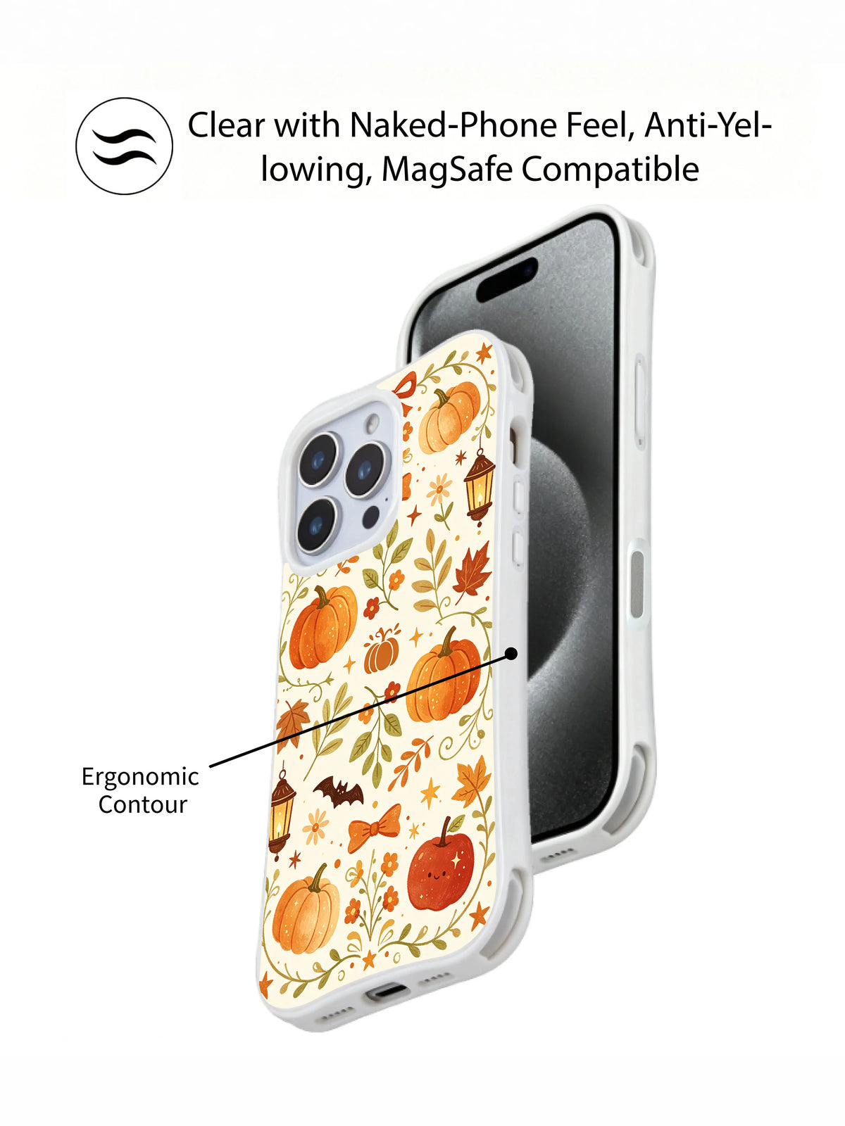 Candy Apple Orchard Night iPhone 14 Pro case shown with MagSafe accessory