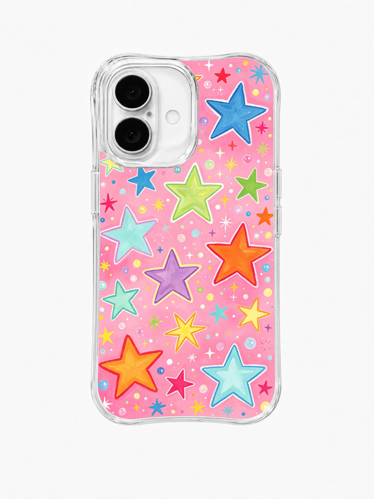 Candy Bubble Constellation: Bright outlined stars scatter among tiny stars, dots and bubbles.