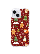 Candy Cane Christmas Forest snowy fox trail iPhone 14 Plus case by Rosalie Merriwyn