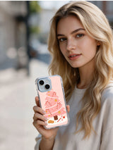 Candy Cane Waltz pink Christmas phone case lifestyle view