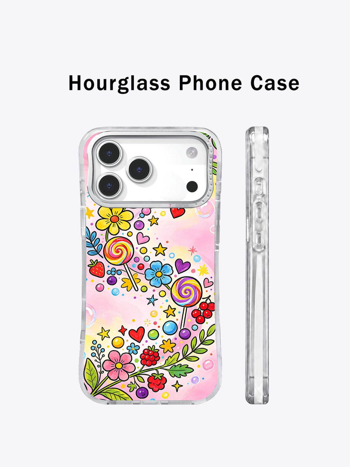 Candy Flower Wonderland iPhone 17 Pro Max case side view