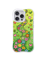 Pink Heart Flower Trail iPhone 14 Pro case pattern