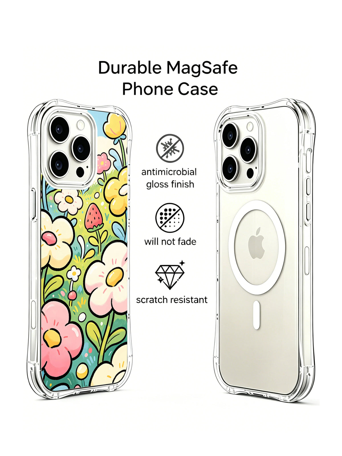 Doğrulanmamış koruma, uyum veya MagSafe ifadeleri içeren tedarik pazarlama görseli