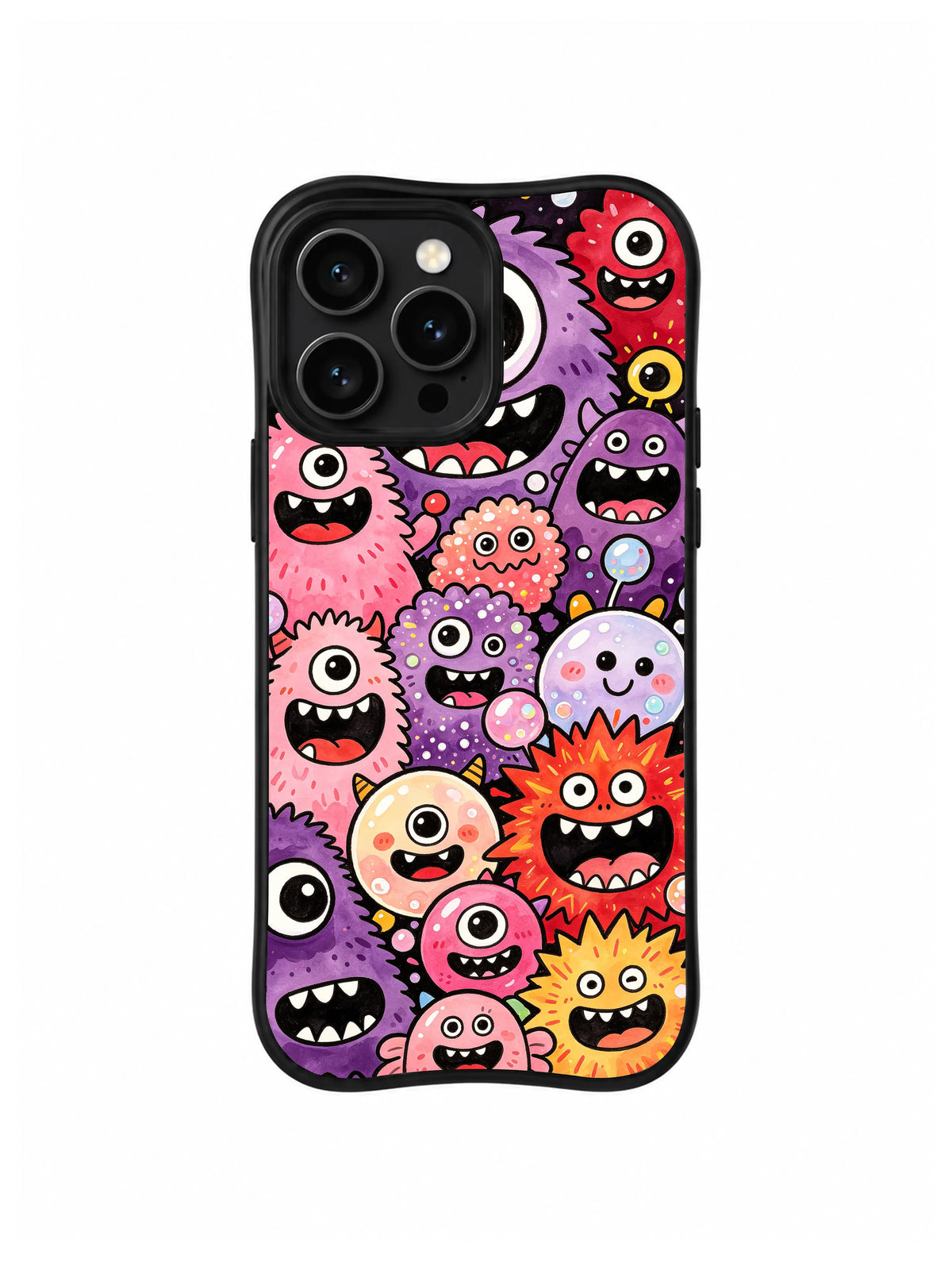Bubblegum Fuzz Crowd: Pink and purple fuzzy monsters fill the frame.