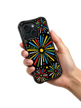 Black abstract art case camera area detail for iPhone 15 Pro