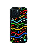 Ribbon Wave colorful line art iPhone 15 Pro case