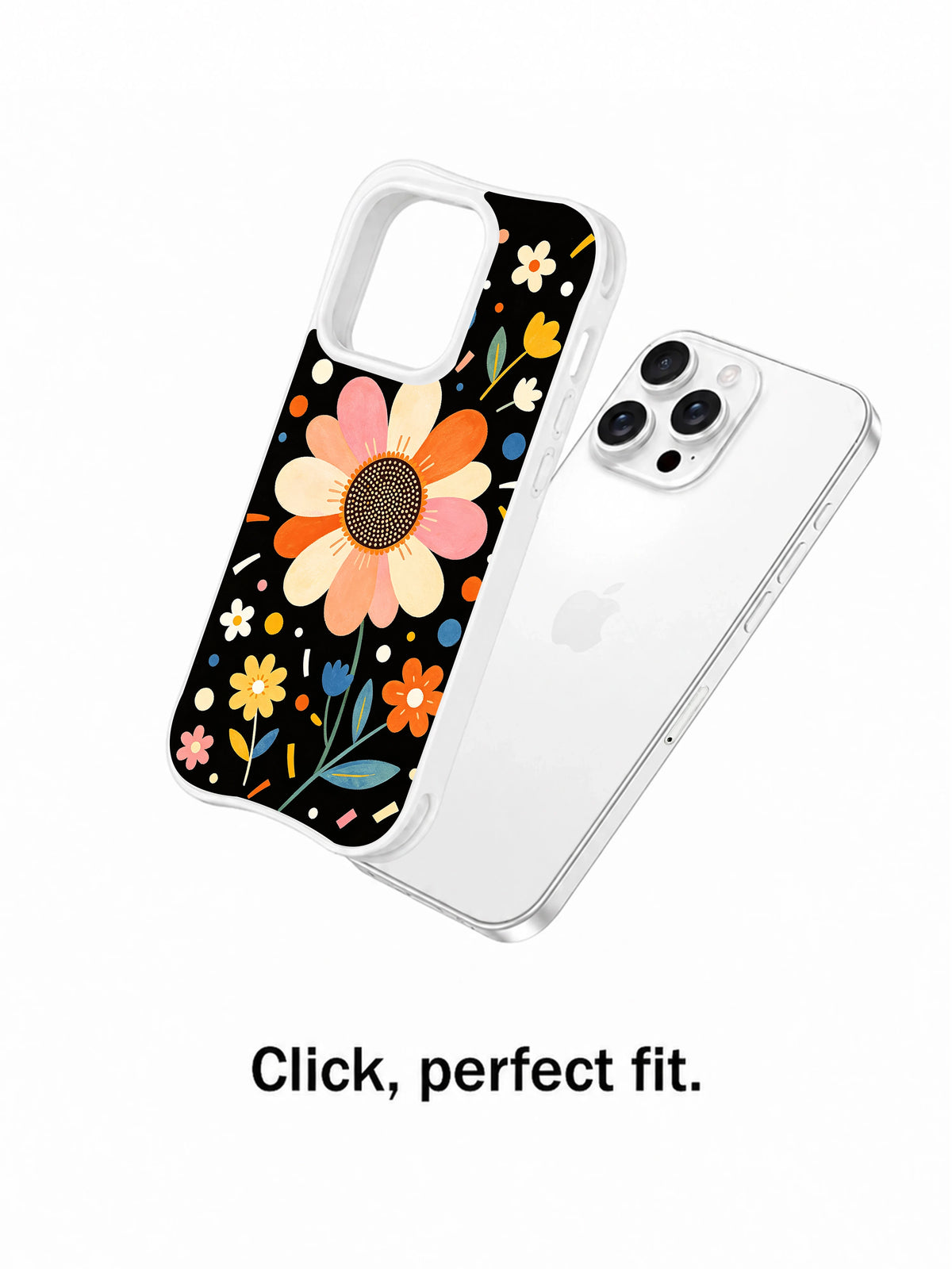 Candy Petal Parade iPhone 15 Pro case fit view