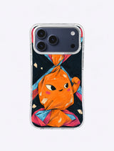 The Candy That Said Enough firm pause artwork on an iPhone case