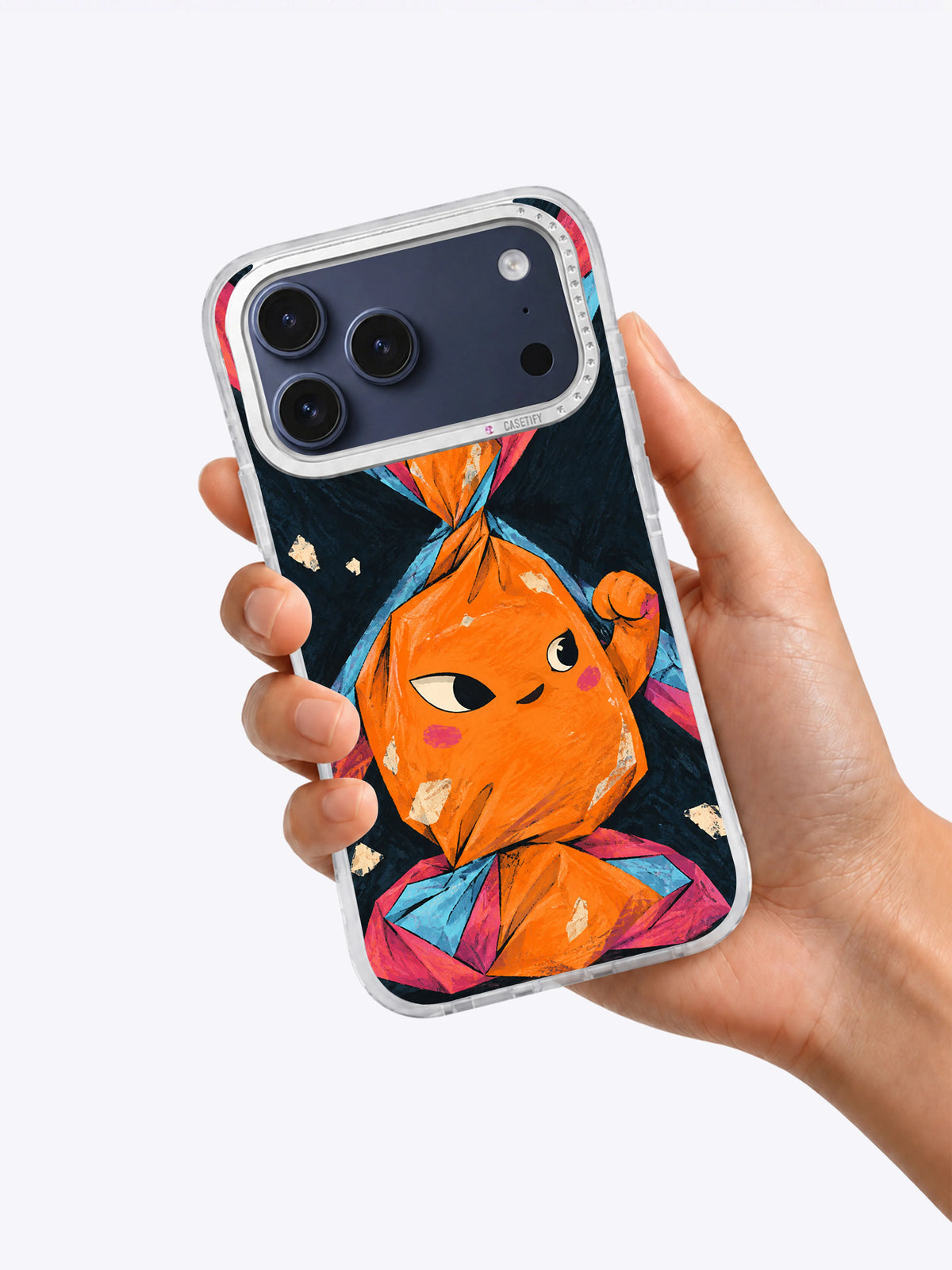 The Candy That Said Enough iPhone case held in hand