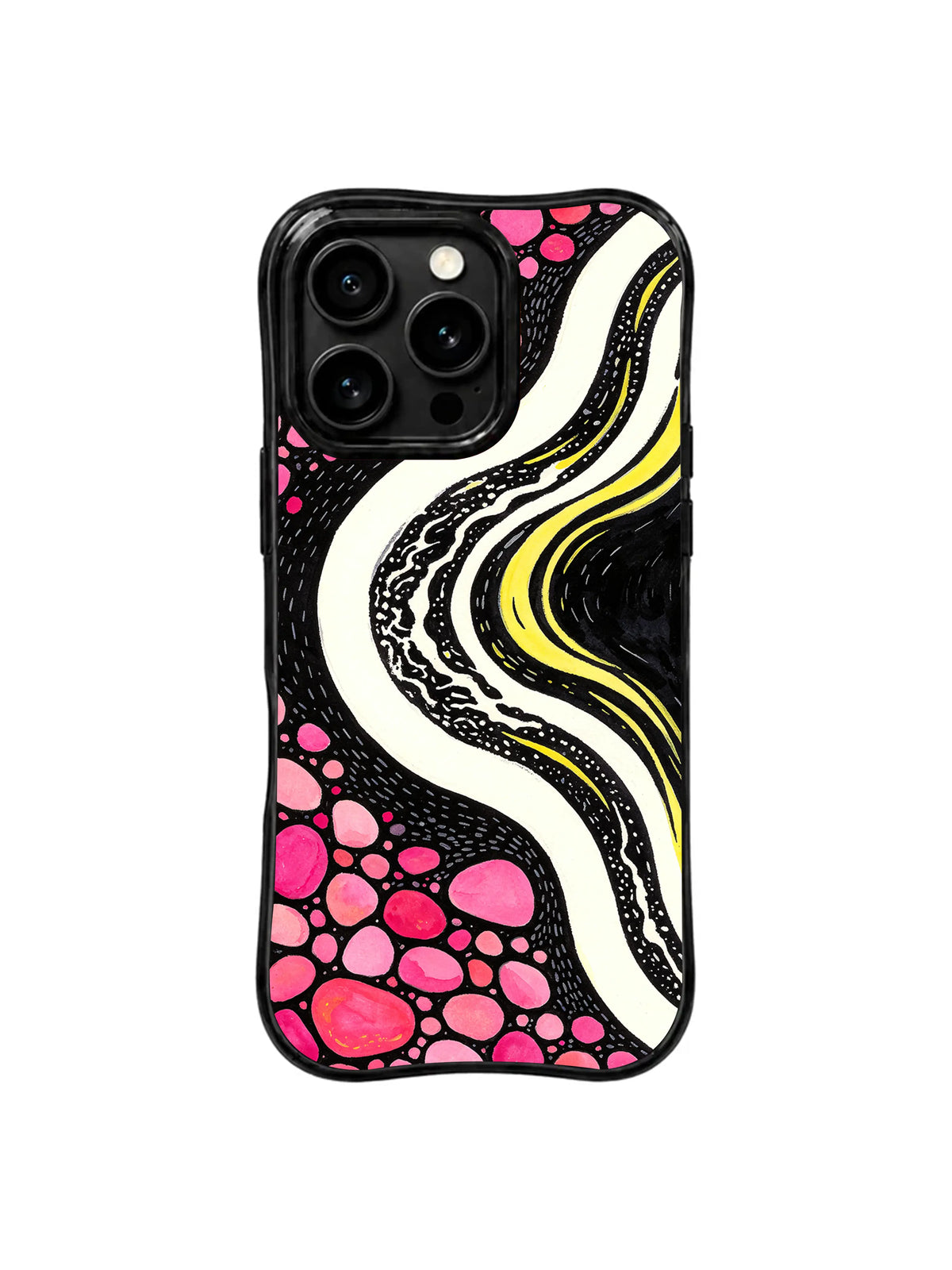 Pink Pebble Current pattern for Candy Tide Echoes iPhone 15 Pro case