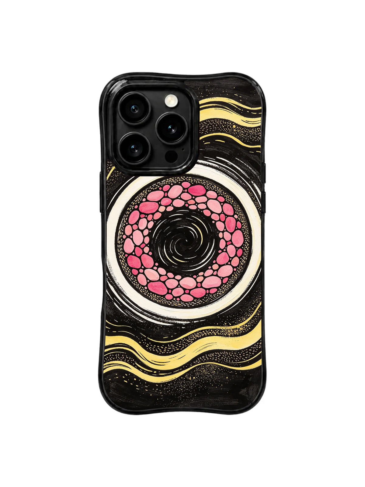 Golden Tide Vortex pattern for Candy Tide Echoes iPhone 15 Pro case