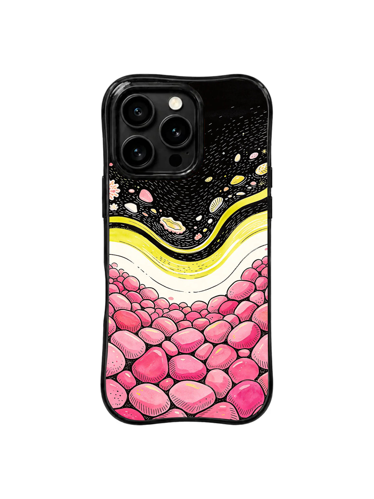 Lemon Coral Bay pattern for Candy Tide Echoes iPhone 15 Pro case