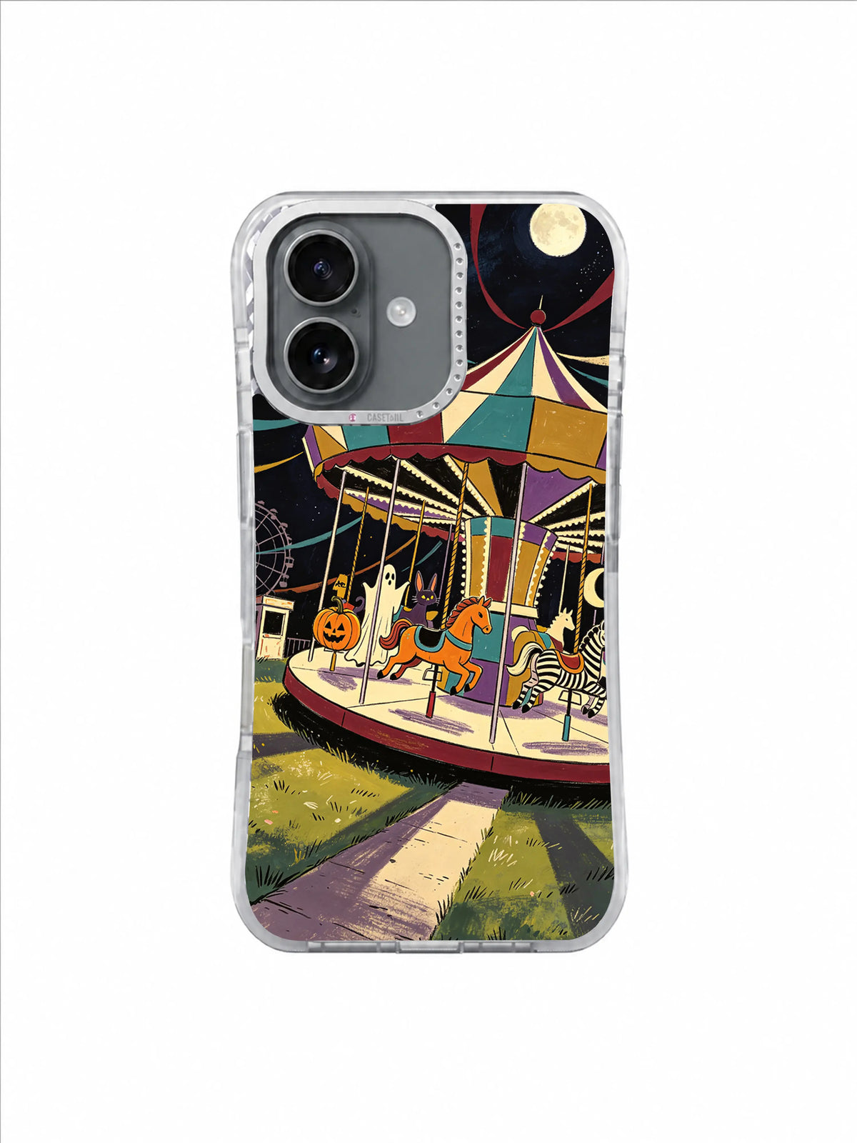 Moonlit Long-Ear Carousel artwork on Carousel After Silence iPhone 17 Case