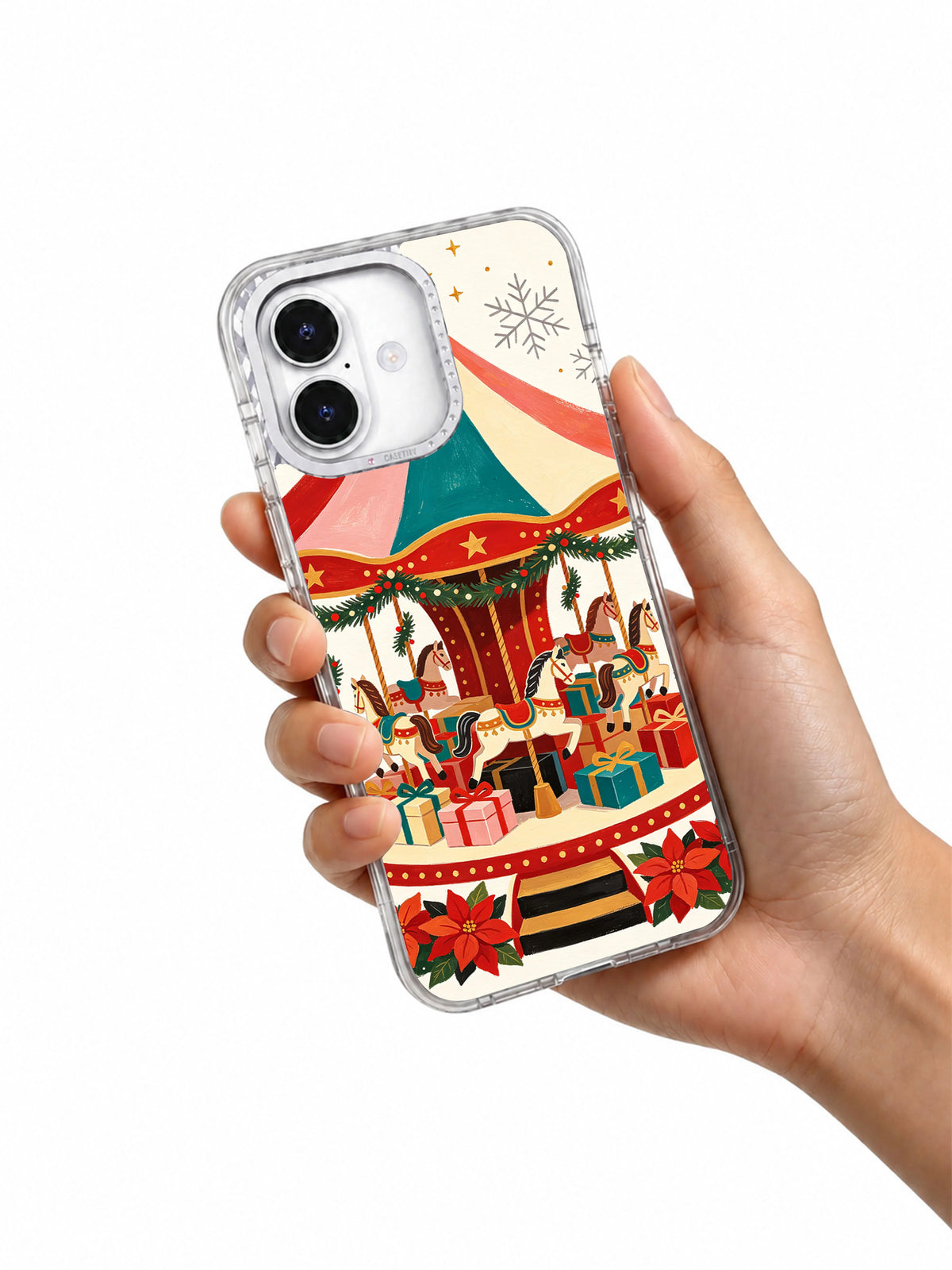 The Carousel That Turned Once iPhone 17 case shown in hand