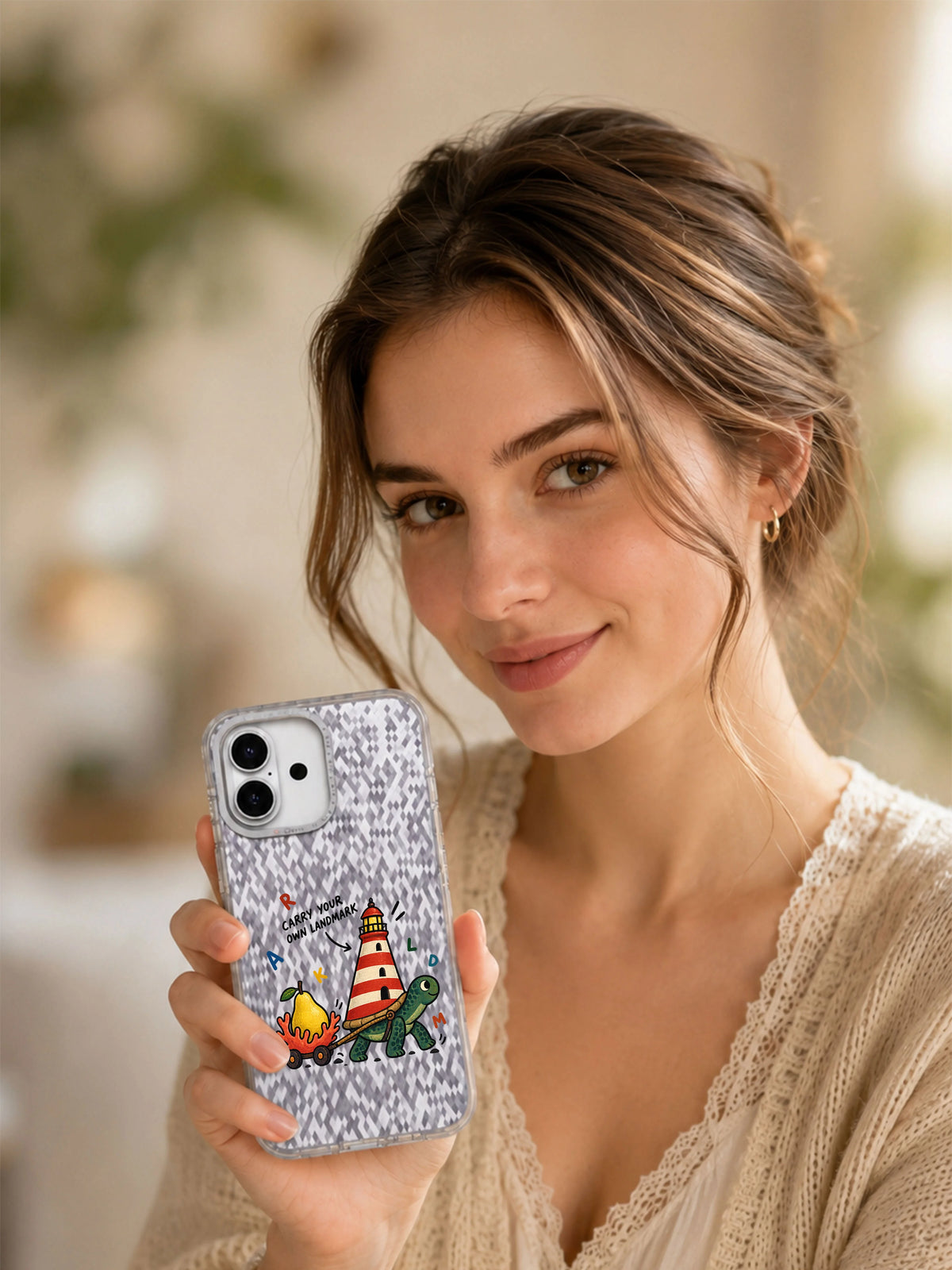Carry Your Own Landmark iPhone 16 case lifestyle view