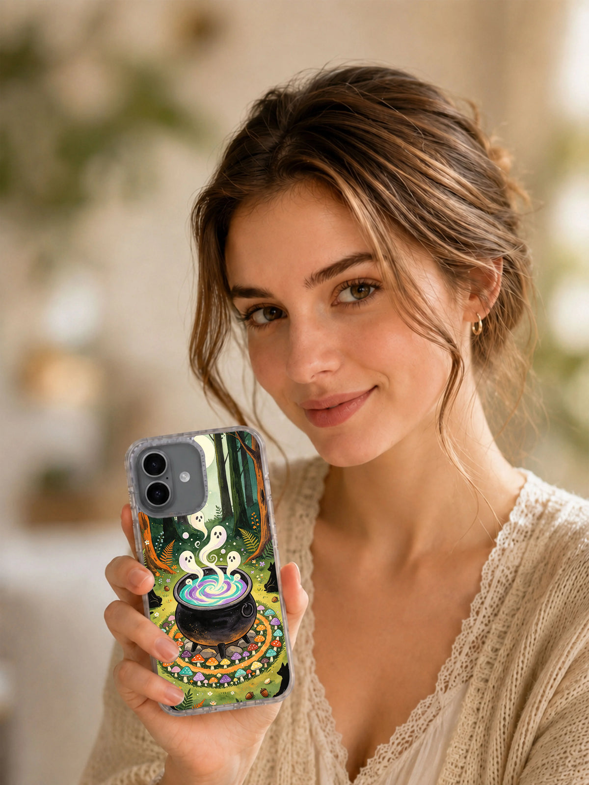 Cauldron of Shared Sighs iPhone 17 Case lifestyle view