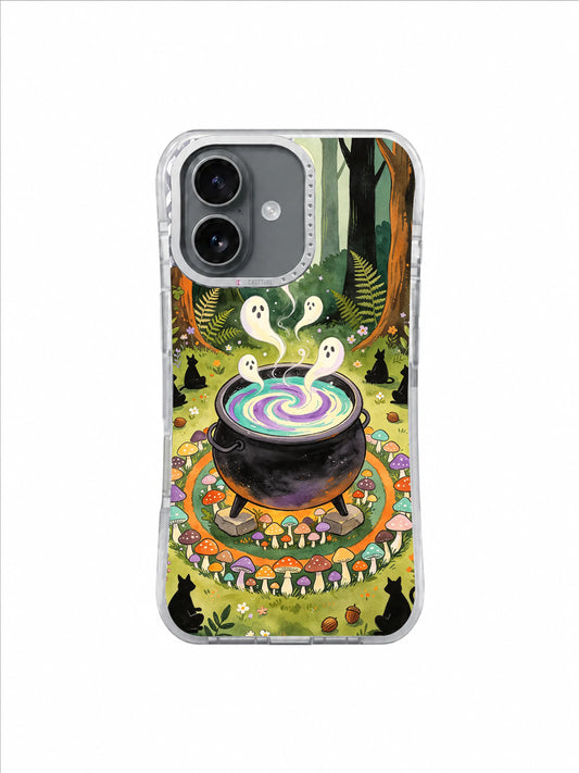 Moonlit Ghost Cauldron artwork on Cauldron of Shared Sighs iPhone 17 Case