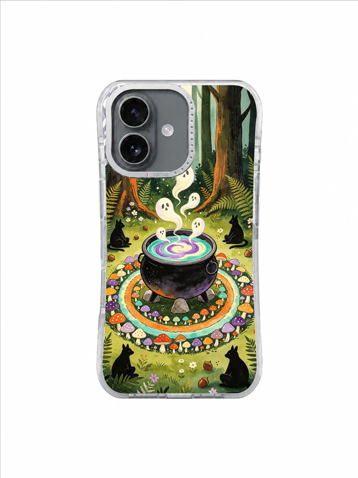 Forest Silhouette Hope Gathering artwork on Cauldron of Shared Sighs iPhone 17 Case