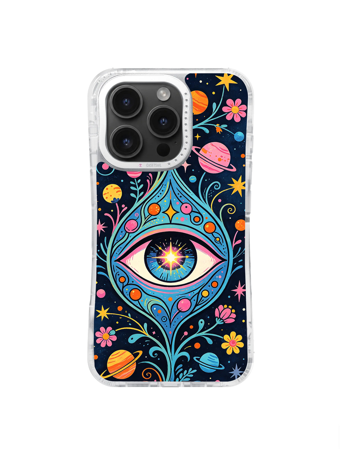 Midnight Star Garden Eye pattern iPhone 15 Pro Max case