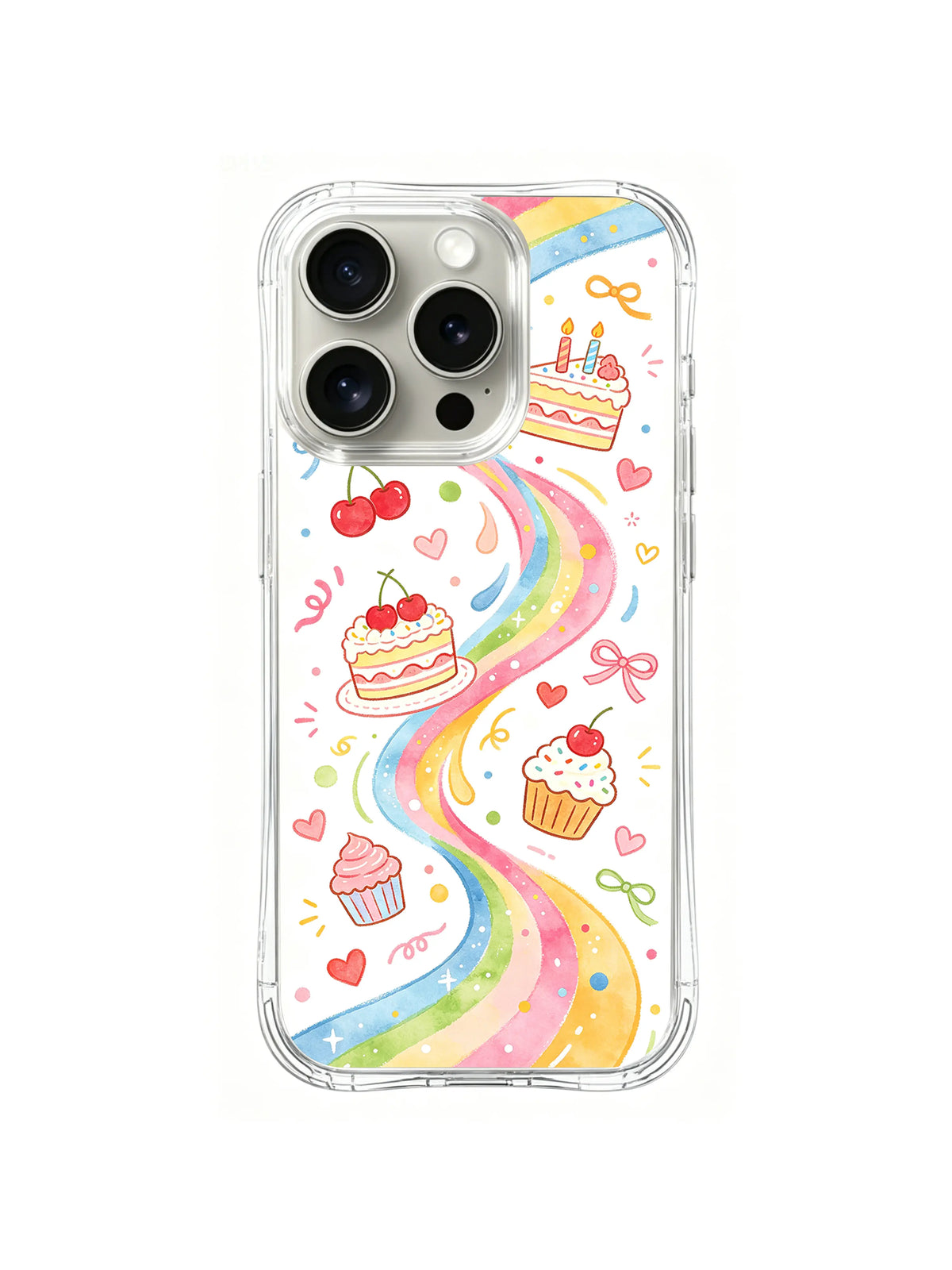 Sweet Birthday Candy Land / Rainbow Candy Trail: Küçük pastalar, cupcake’ler, kirazlar, kalpler ve fiyonklarla kıvrımlı gökkuşağı yolu.